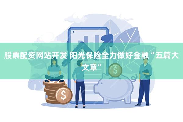 股票配资网站开发 阳光保险全力做好金融“五篇大文章”