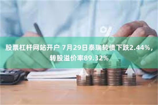 股票杠杆网站开户 7月29日泰瑞转债下跌2.44%，转股溢价率89.32%