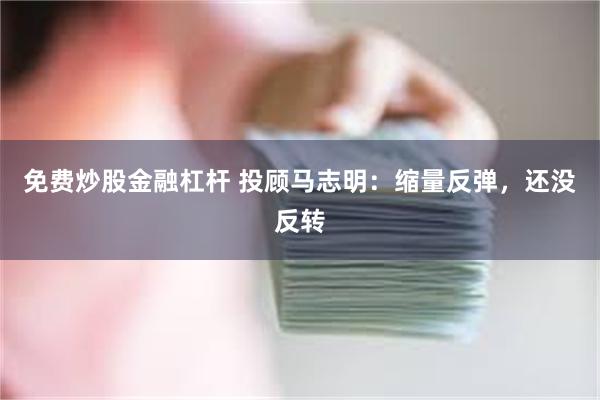 免费炒股金融杠杆 投顾马志明：缩量反弹，还没反转